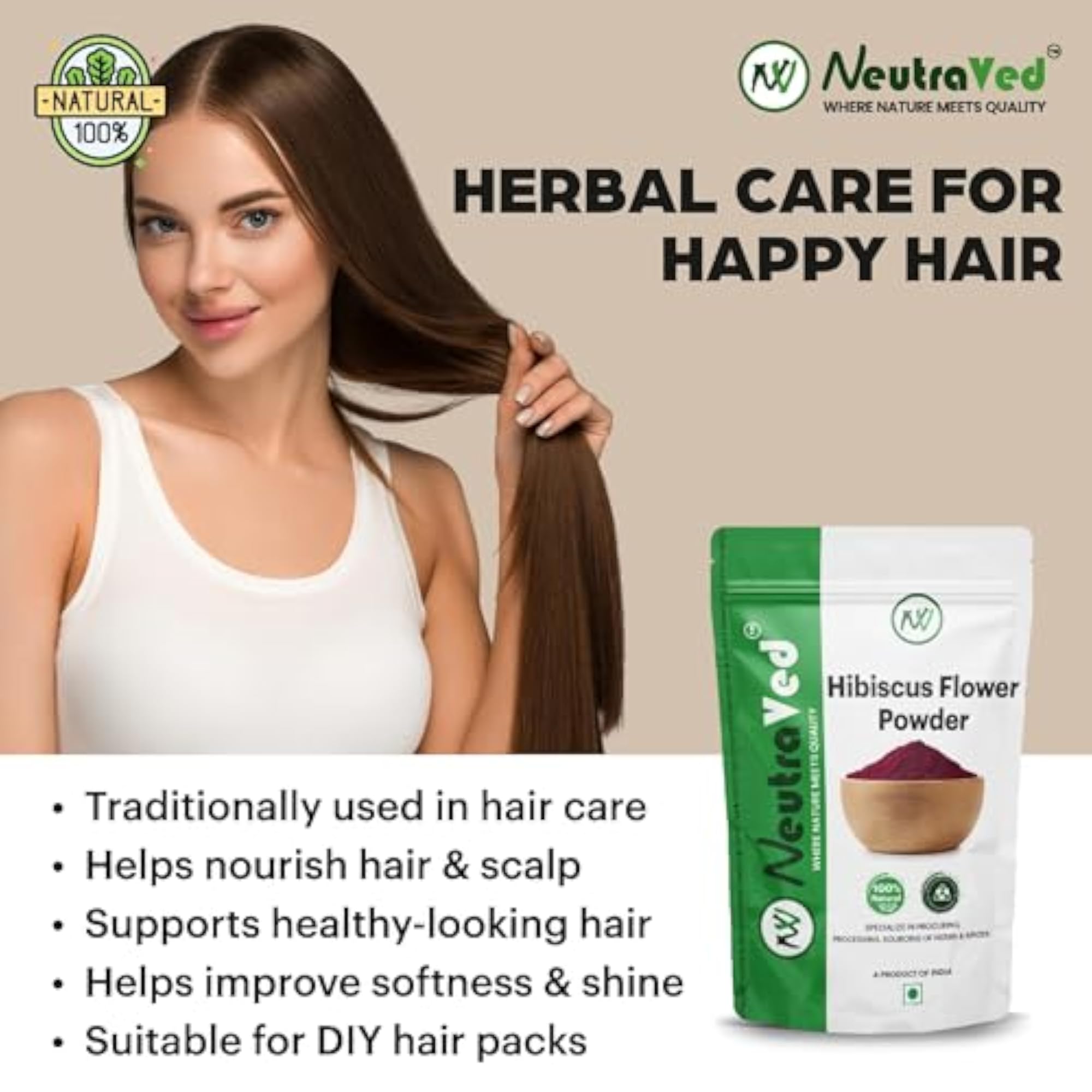 Hibiscus Powder for Hair Growth, 100g